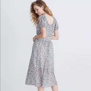 Madewell Smock-Waist Midi Dress Blossoming Vines